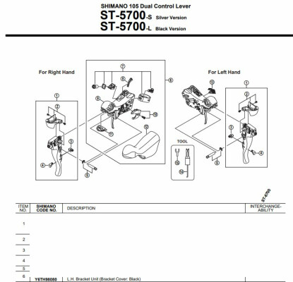 Shimano 5700 Lh Bracket Unit