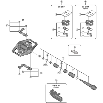 Shimano Pd-M9100 Pedal Axle Assembly