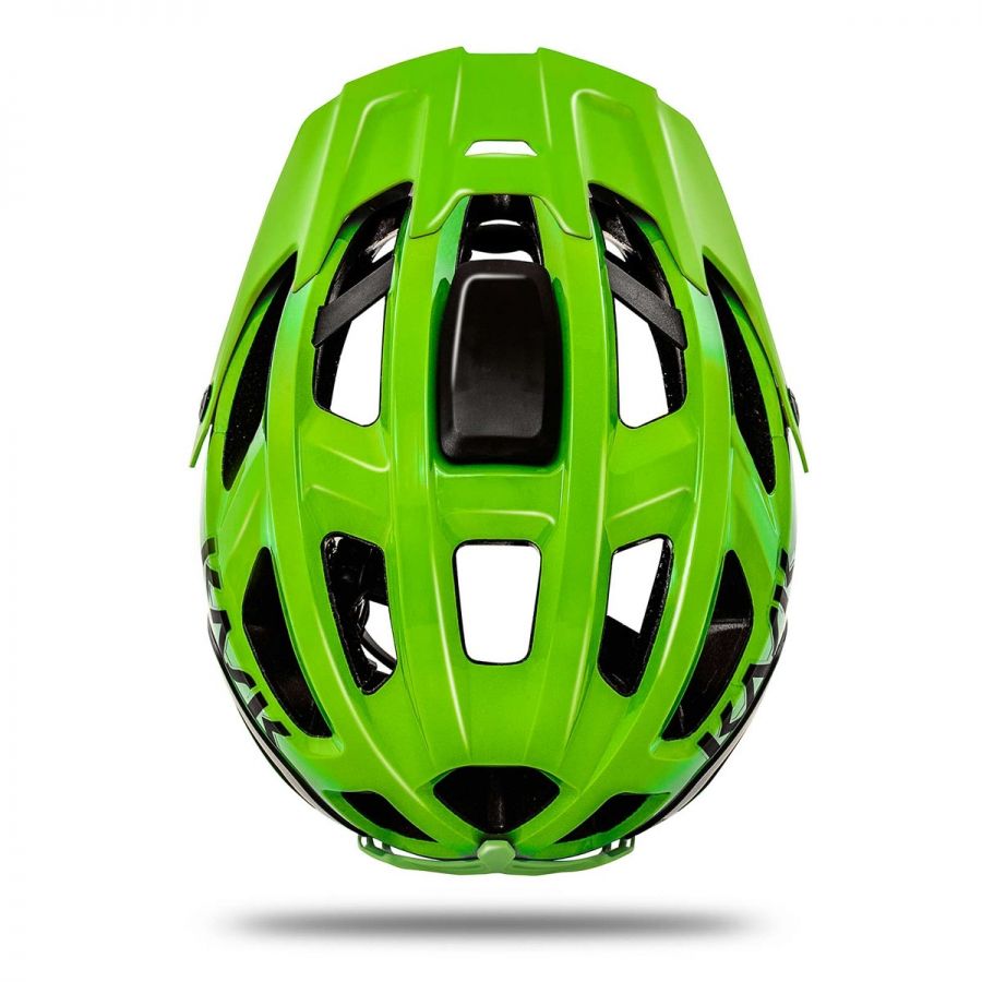 Green top mtb helmet