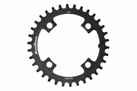 Sunrace Steel Narrow Wide Chainring – 36T, 4 Bolts, 96Mm Bcd
