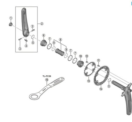 Shimano Fc-M5100-1 Left Hand Crank Arm Unit