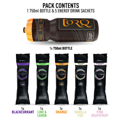 Torq Energy 750ml Bottle Pack (5 Mixed Flavours):