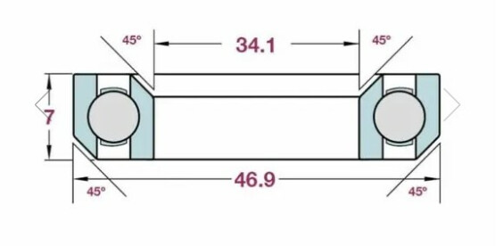 Airvelo Bearings Mh-P22 Stainless Steel Headset Bearing