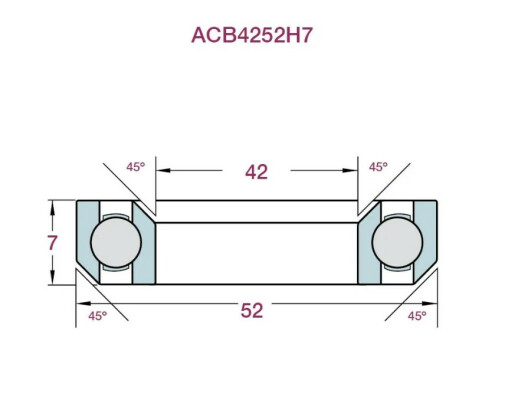 Airvelo Bearings Acb4252 Hybrid Ceramic 45/45