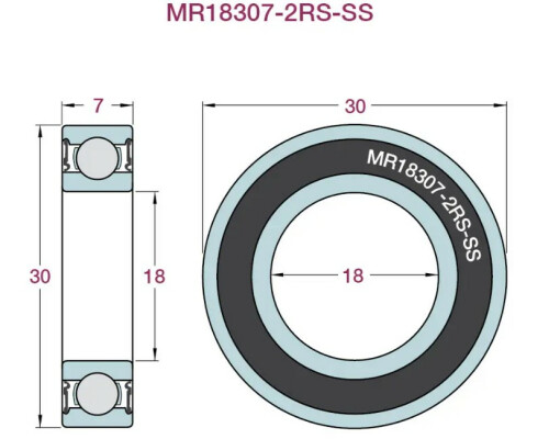 Airvelo Bearings Mr18307 2Rs Stainless