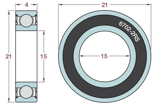 Airvelo Bearings 6702 2Rs Abec 3