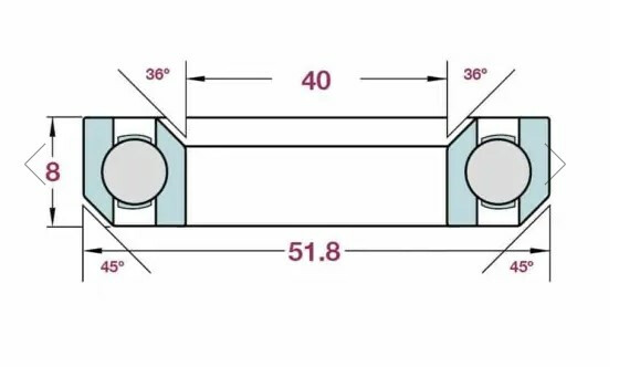 Airvelo Bearings Acb518K-Lower Cervelo Aspero/Caledonia 5 Stainless Steel