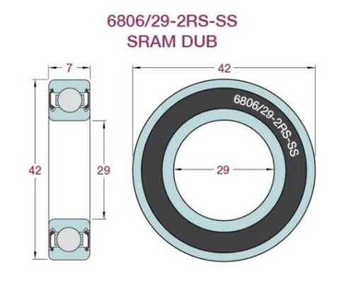 Airvelo Bearings 6806/29 2Rs - Stainless