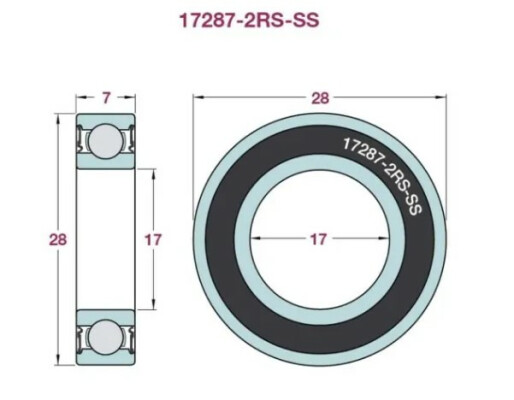 Airvelo Bearings 17287 2Rs Stainless