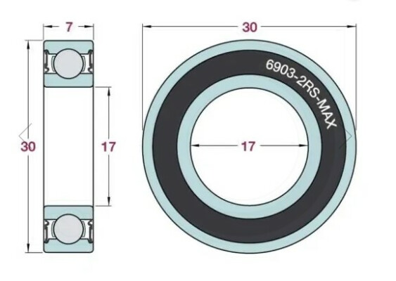 Airvelo Bearings 6903 Llu Max Abec 3
