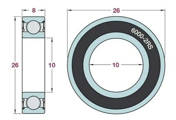 Airvelo Bearings 6000 2Rs Bearing