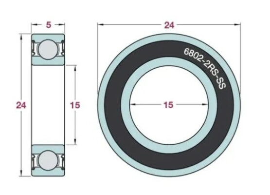 Airvelo Bearings 6802 2Rs Stainless