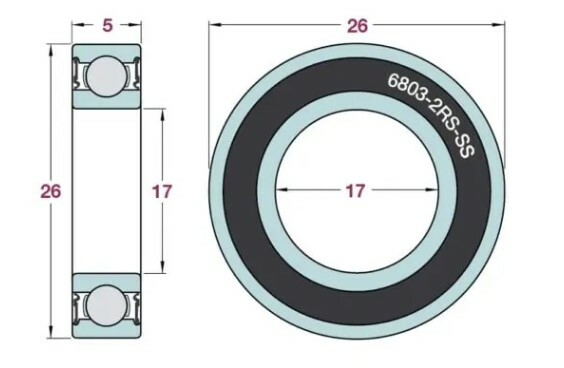 Airvelo Bearings Bearing 6803 2Rs Ss