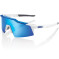 100% Speedcraft Sl Cycling Glasses MATTE WHITE/BLU Hiper Blue Multilayer Mir