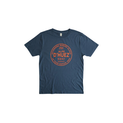 Velolove Alpe D'huez Orange Roundel Organic Denim T-Shirt