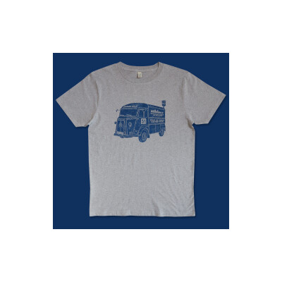 Velolove H-Van Tdf Broom Wagon Organic Grey And Blue T-Shirt
