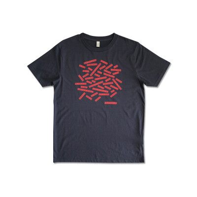 Velolove Cycling Lingo Organic Navy And Red Tshirt