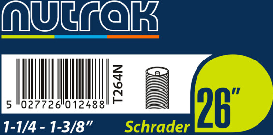 Nutrak 26 X 1-1/4 - 1-3/8 Inch Schrader Inner Tube