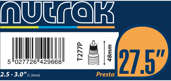 Nutrak 27.5 Inch Or 650B X 2.5 - 3.0 Presta Inner Tube