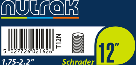 Nutrak 12 X 1.75 - 2.125 Inch Schrader Inner Tube
