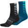 Endura Coolmax® Stripe Socks (twin Pack) S/M Kingfisher