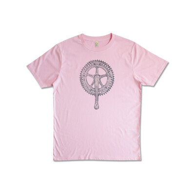 Velolove Chainset Illustration Organic Pink T-Shirt