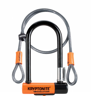 Kryptonite Evolution Mini 7 U-Lock With 4 Foot Cable And Flexframe Bracket Sold Secure Gold