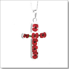 Shreiking Violet Necklace Poppy/Rose Heart