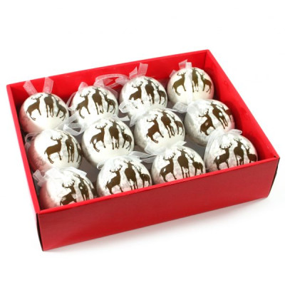 Black Ginger Xmas White Stag Baubles