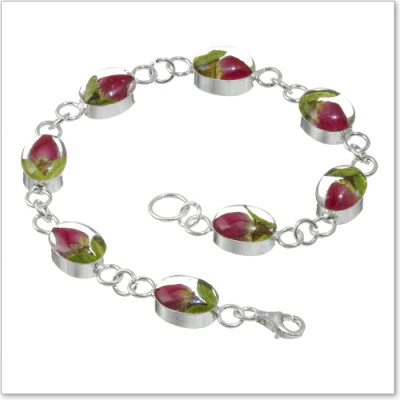 Shreiking Violet Bracelet Rosebud Oval Links