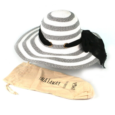 Black Ginger Hat In Bag Monochrome Stripes