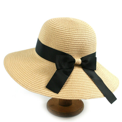 Black Ginger Hat In Bag Bow Foldable 