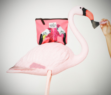 Jessica Russel Flint Bag Makeup Flamingo