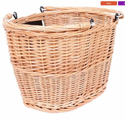 Unbranded Stock Borough Oval Wicker Basket With Handles And Quick Release Bracket
