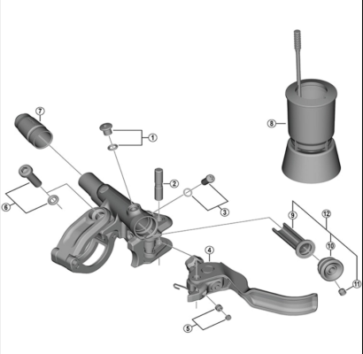 Shimano Bl-M8100 Right Hand Lever Member Unit