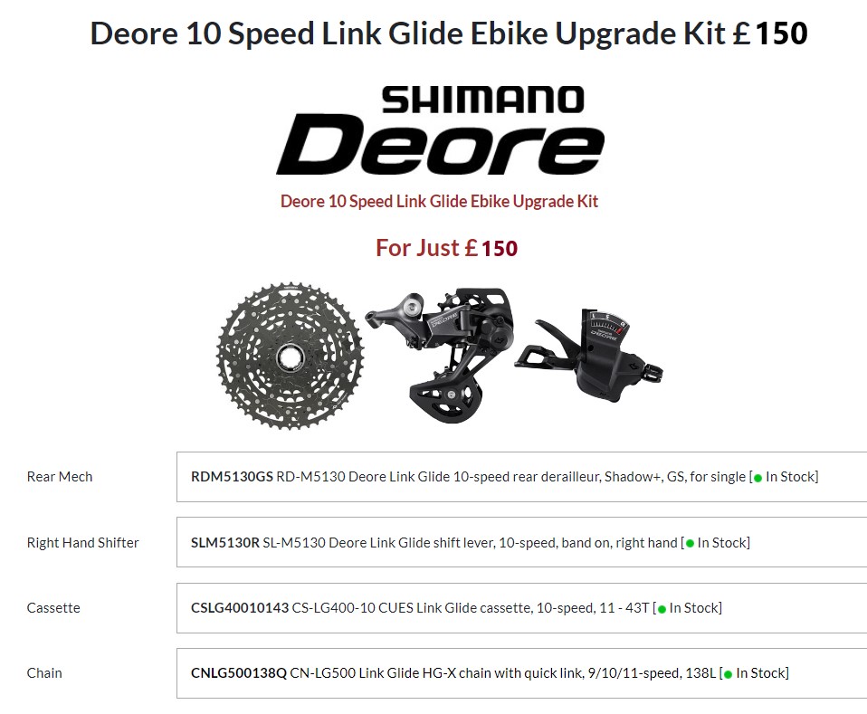 Deore store upgrade kit