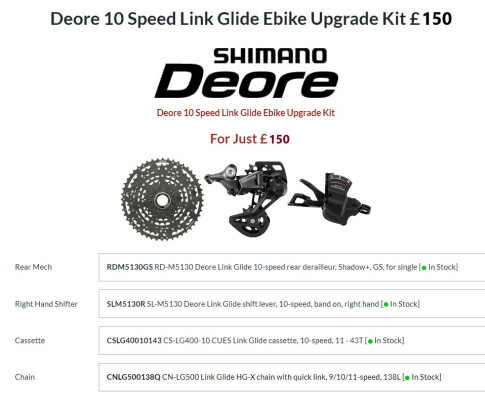 Shimano Deore 10Spd Linkglide Upgrade